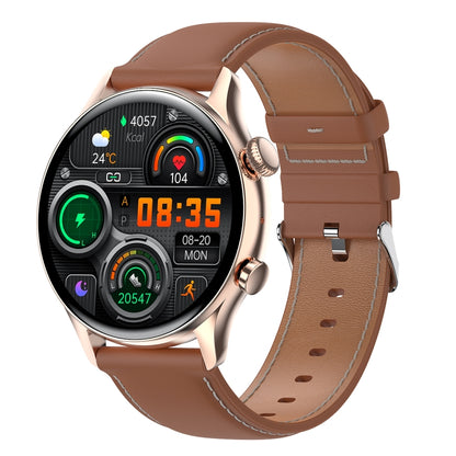 HK8Pro AMOLED Screen Leather Strap Smart Watch