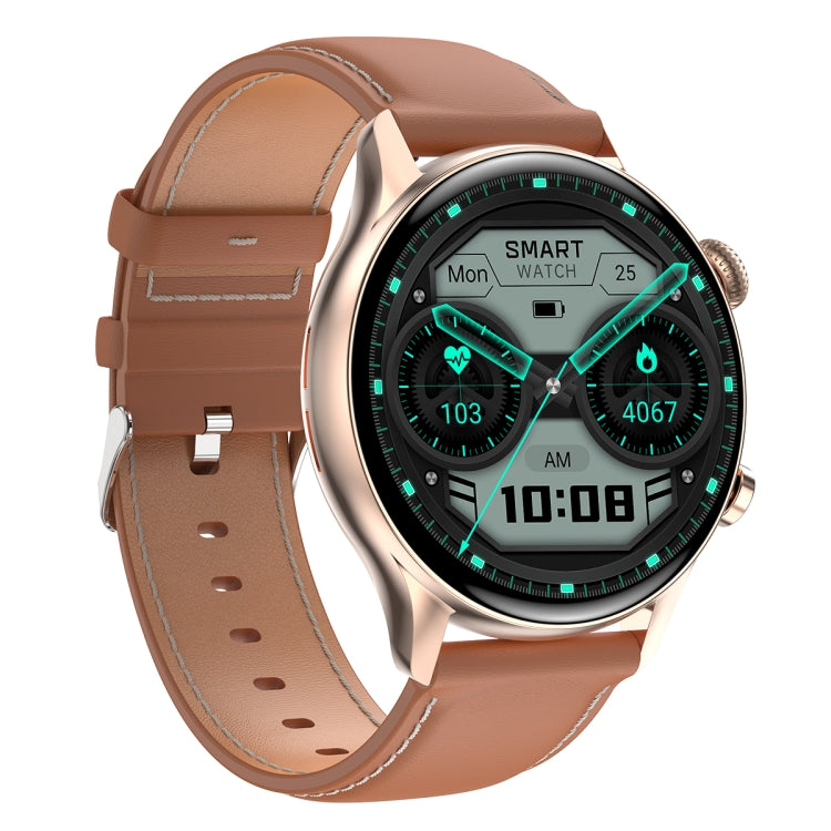 HK8Pro AMOLED Screen Leather Strap Smart Watch