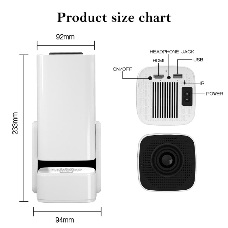 Y7S 720P Android 11 OS Portable Home WiFi Projector with Speaker