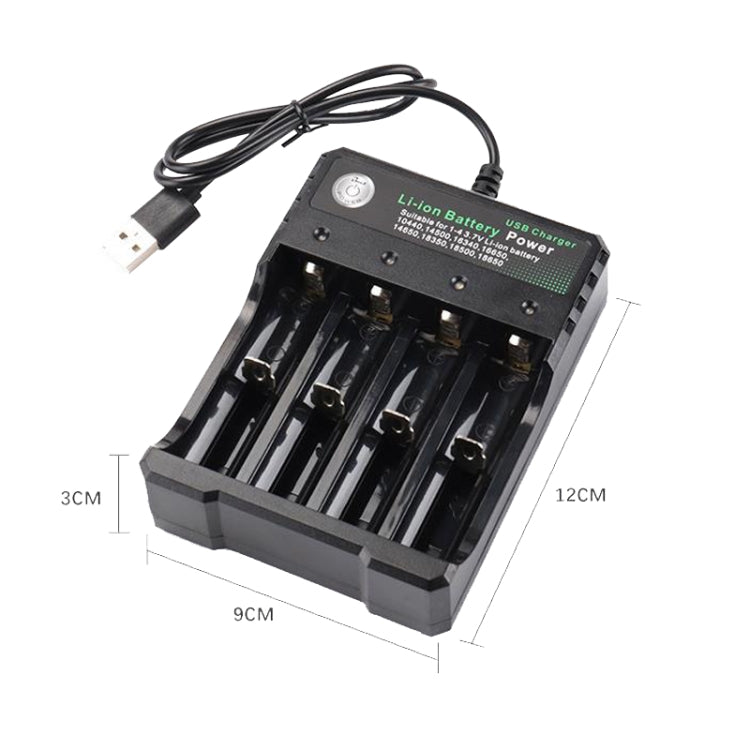 4 Slot Lithium Battery USB Charger