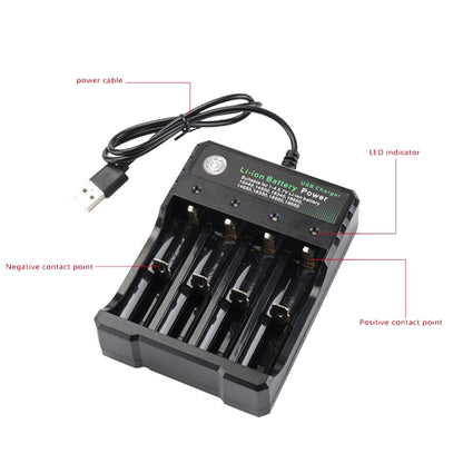 4 Slot Lithium Battery USB Charger