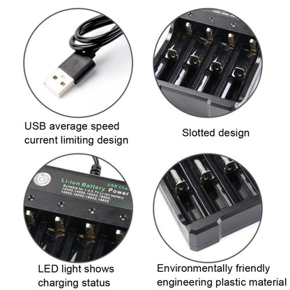 4 Slot Lithium Battery USB Charger