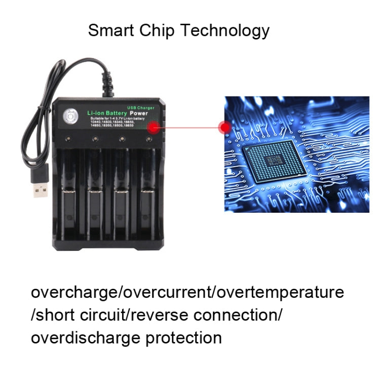 4 Slot Lithium Battery USB Charger